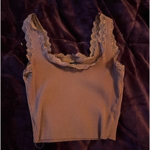 Nice brown lace crop tang top